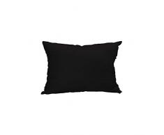Soleil docre Federa per guanciale 50 x 75 cm Atmo in Tinta Unita Nera