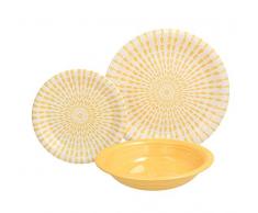 Tognana Drops Servizio Tavola 18 Pezzi, Porcellana, Giallo