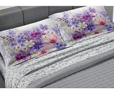 GEMITEX Tradizione Tessile GTT01, Colore 03 Rosa Completo Letto Matrimoniale Maxi 100% Cotone 30/27, FEDERE GUANCIALI con Stampa Digitale, Made in Italy