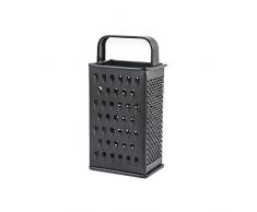 HABI Grattugia con 4 Lati, 20 cm, Metallo, Nero, 9x7x19 cm