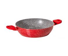 Aeternum Rubino Induction Tegame, Alluminio, Rosso/Pietra, 24 cm