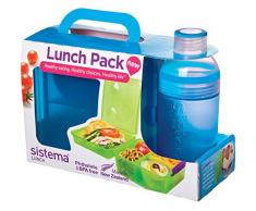 Sistema Porta Pranzo Lt 2 con Bottiglia Ml 480, Assortiti, 25x10x17 cm