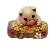 THUNÂ® - Maiale con Mangiatoia - Animali - Statuine Presepe Classico - Ceramica - I Classici