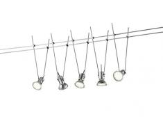 Trio 770010587 Basic Faretto LED, 5x3 Watt, Titano, 500x8x28 cm, metallo