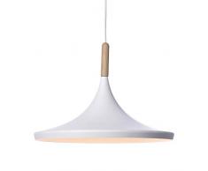Lampadario Birgit, Sospensione Metallo/Legno, 60 W, Bianco/Naturale, Ã 36 x H 26 cm