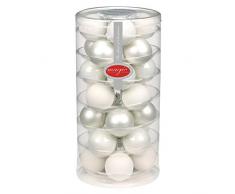 Inge-glas, Contenitore con 28 Palline di Natale da 45 mm, Colore Bianco, codice Articolo 15112D002