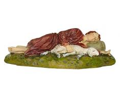 Ferrari & Arrighetti Statuine presepe: Pastore dormiente Linea Martino Landi per presepe da cm 10