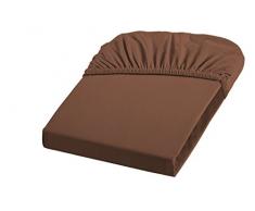 Fleuresse Colours L-009100-8020-0600 Lenzuolo con Angoli Elasticizzati in Satin di Cotone makÃ², 200x200 cm, con Gomma Tutto Intorno (con Cuciture centrali)