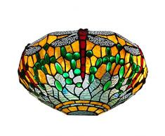 World Art, TWWD12123, Applique dragonfly, Lampade Tiffany, 35.5 x 18 x 18 Cm