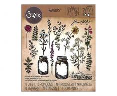 Sizzix 662270 Fustella Framelits Vaso da Fiori di Tim Holtz, Carbon Steel,, 21x10.8x0.2 cm
