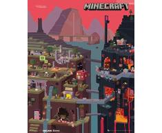 GB Eye-Stampa con Cornice 40 x 50 cm, World-Mini Poster Minecraft