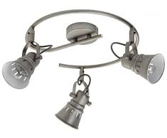 Mathias 3360543 Detroit - Spirale con 3 faretti, 18 W, E14 230 V, diametro di 35 cm, altezza 16 cm, colore grigio