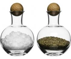 Sagaform - Set oliera e acetiera con Tappi in Quercia, Confezione da 2, Vetro Legno, Glass, 8.0x8.0x12.0 cm