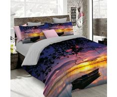 Italian Bed Linen Sogni E Capricci Parure copri piumino con stampa in digital a copertura totale sul sacco e su federe, 100% Cotone, Multicolore (Sec10), Matrimoniale, 250x200x1 cm, 3 unitÃ 