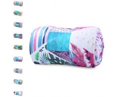 AmeliaHome Cuddle Collection - Coperta in Microfibra con Motivo Floreale e Foglie, Microfibra Pile Poliestere, caleidoscopio, 170 x 210
