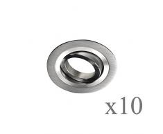 Wonderlamp Classic w-e000108Â Pack di faretti con portalampada gu10, Grigio, 9.3Â x 2.5Â cm, 10Â pezzi