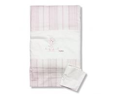Byblos Giraffa Completo Copripiumino Lettino 4 Pezzi, 100% Cotone, Rosa, 105x2x150 cm, 4 unitÃ 