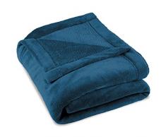 Coperta Matrimoniale Celinatex Montreal, in pile di microfibra, Poliestere, blu, 220 x 240 cm (HerstellergrÃ¶Ãe: XL)