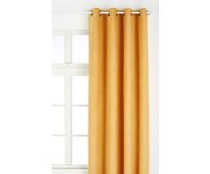 Linder Tenda 0520/39/375 FR Realizzata in Pelle Scamosciata, Pesante, Giallo Ocre con Occhielli 145 x 260 cm