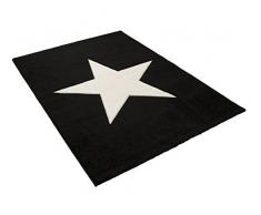 Art For Kids Tappeto Star, Nero/Bianco, 120Â x 170Â cm