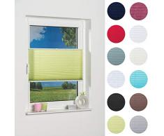 K-home Klemmfix Palma, Tenda plissetata, Verde, 45 x 130 cm
