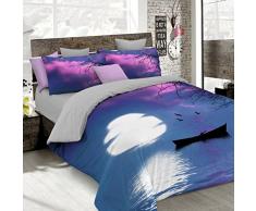 Italian Bed Linen Sogni E Capricci Parure copri piumino con stampa in digital a copertura totale sul sacco e su federe, 100% Cotone, Multicolore (Kio619), Matrimoniale, 250x200x1 cm, 3 unitÃ 