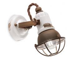 Ferroluce RetrÃ² Faretto Loft E14, 46 W, Bianco Lucido, 9x18x19 cm