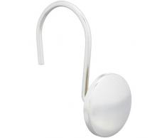 AmazonBasics - Ganci per tenda da doccia, con cerchio traslucido, in nichel, 9 UnitÃ 