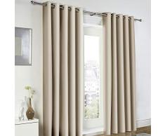 Fusion Unity Coppia di Tende con Occhielli, 100% Cotone, Naturale, 66 Width x 54 Drop (168 x 137cm)
