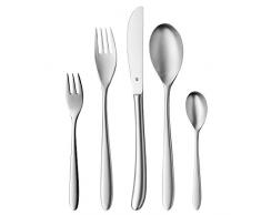 WMF Silk Set di posate 60Â pezzi per 12Â persone forchettaÂ âÂ Coltello da tavolaÂ âÂ cucchiaio da tavola Cucchiaini da CaffÃ¨ in Acciaio Inossidabile Satinato torta forcella Cromargan lavabile in lavastoviglie