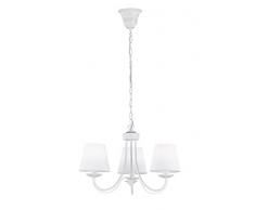 Trio Leuchten Lampadario E14, 28 W, Bianco Opaco, 47 x 47 x 150 cm