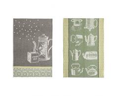 CouckeÂ âÂ Lotto di 2Â Strofinacci teiera Cotone Verde 50Â x 75Â cm