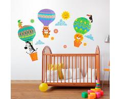 wall art r00413 Wall Sticker per bambini mongolfiera di gara, Wallpaper, bunt, 30.0 X 120.0 X CM