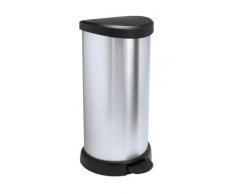 Curver 02150 Pattumiera a pedale Metallics, 40 Litri, colore: Argento/Metallizzato
