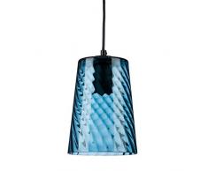 Relaxdays Lampadario da Soffitto a Cono, Paralume Conico, Vetro & Metallo, ad 1 Luce, HLP: 21,5x15x15 cm, verde acqua