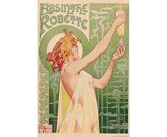 1art1 pubblicitÃ Storiche - Absinthe Robette, Henri Privat Livemont, 1896 Poster Stampa (91 x 61cm)