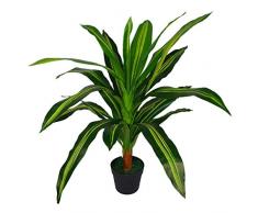 Leaf Dracaena - Pianta di Drago Artificiale Grande, Vaso in plastica, 90 cm