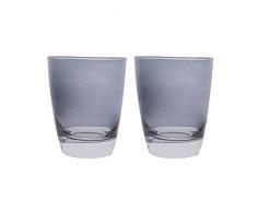 Excelsa Happy Colour Set Bicchieri Acqua, Vetro, Grigio, 2 Pezzi