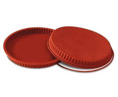 Silikomart Teglia da forno in Silicone per Flan/stampo, 260 mm, colore: terracotta