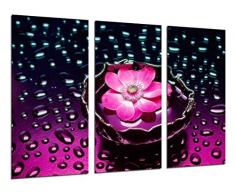 Quadro Su Legno, Petali di fiori, piante acquatiche, 97 x 62cm, Stampa in qualita fotografica. Ref. 26284