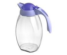 H&H 111304 Brocca con Tappo, Vetro/Plastica, Multicolore