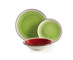 Excelsa Crazy Servizio Piatti 18 Pezzi, Ceramica