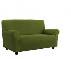 Italian Bed Linen Più Bello Copridivano bielastico Sagomato Tessuto a Struttura Liscia, Poliestere, Verde Scuro, 1 Posto, 75-120 cm