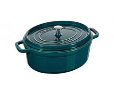 STAUB Cocotte Casseruola Ovale, Ghisa, Blu La Mer, 31 cm