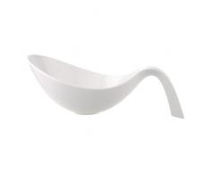 Villeroy & Boch Ciotola Flow con Manico, per Insalatone, Zuppe e Pasta, Porcellana Premium, Adatta per Lavastoviglie e Microonde, Bianca, 1800 ml