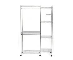 Seville Classics Garderoben System mit Textilhülle Sistema Guardaroba, Acciaio, Argento, 119 x 45.7 x 182.8 cm