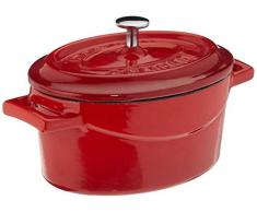 Pentole Agnelli Coghsop12612r - Casseruola Ovale In Ghisa Con 2 Maniglie, Rosso, 12 x 9 Cm, 1 Pezzo