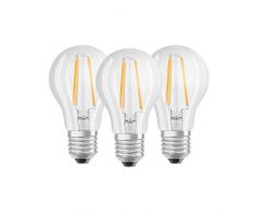 Osram Base CLAS A Lampada LED E27, 6.5W = 60 Watt , Bianco (Cool White), 3 Lamp.