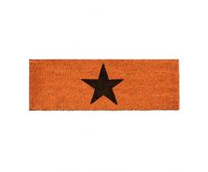 Relaxdays Zerbino per Ingresso, Ca. 1.5 X 75 X 25 cm, con Stella, Base Inferiore in PVC, Arancio