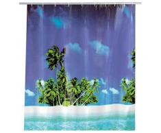 Wenko 19102100 Tenda per doccia spiaggia con palme, con pellicola in plastica, 240x180 cm